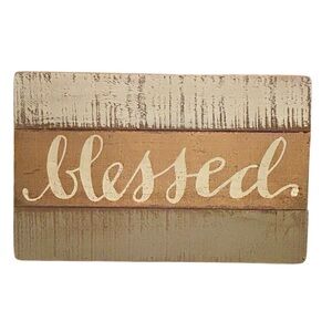 BLESSED Wooden Wall Art Table Decir